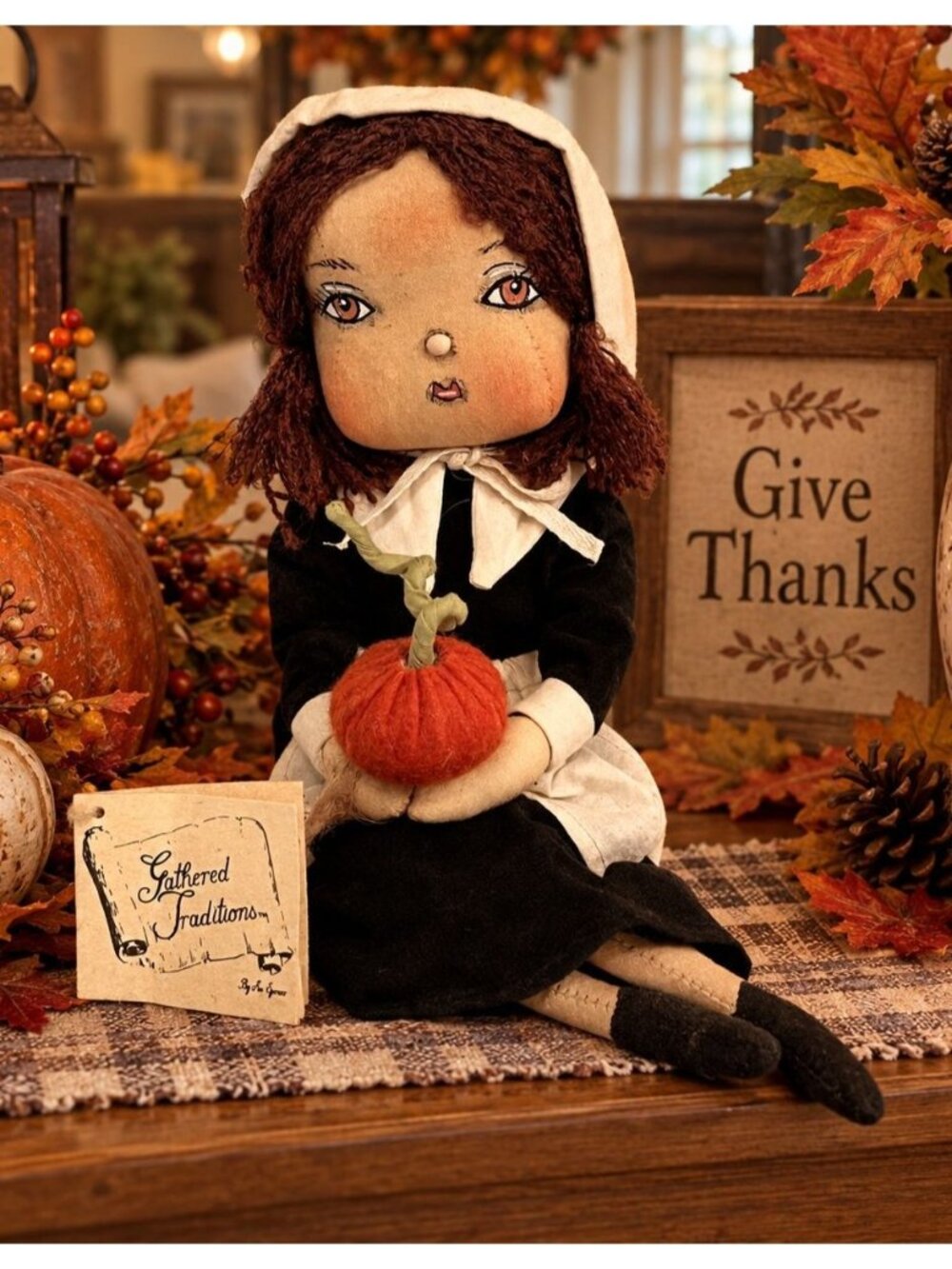 Gathered Traditions Joe Spencer Pilgrim Girl Eve Gallerie II Autumn Thanksgiving